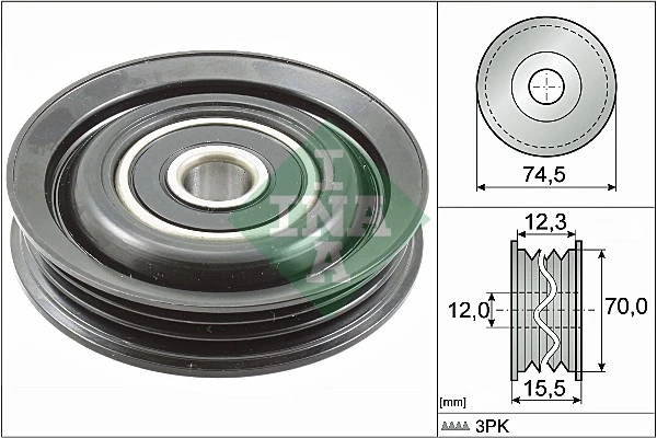 Deflection/Guide Pulley, V-ribbed belt